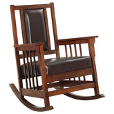 Best Furniture Outlet - Coaster - Ida Upholstered Rocking Chair Tobacco and Dark Brown - 600058
