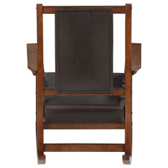 Ida Upholstered Rocking Chair Tobacco and Dark Brown
