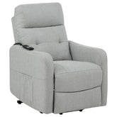 Best Furniture Outlet - Coaster - Dayes Upholstered Power Lift Recliner Chair Light Grey - 600130P