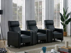 Best Furniture Outlet - Coaster - Toohey Upholstered Tufted Recliner Living Room Set Black - 600181-S3A