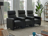 Best Furniture Outlet - Coaster - Toohey Upholstered Tufted Recliner Living Room Set Black - 600181-S3B