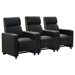 Toohey Upholstered Tufted Recliner Living Room Set Black