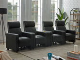 Best Furniture Outlet - Coaster - Toohey Upholstered Tufted Recliner Living Room Set Black - 600181-S4B
