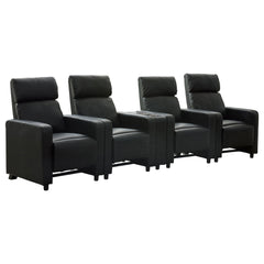 Toohey Upholstered Tufted Recliner Living Room Set Black