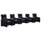 Best Furniture Outlet - Coaster - Toohey Upholstered Tufted Recliner Living Room Set Black - 600181-S5A