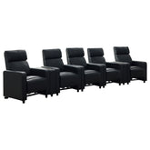 Best Furniture Outlet - Coaster - Toohey Upholstered Tufted Recliner Living Room Set Black - 600181-S5B