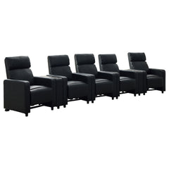 Best Furniture Outlet - Coaster - Toohey Upholstered Tufted Recliner Living Room Set Black - 600181-S5B
