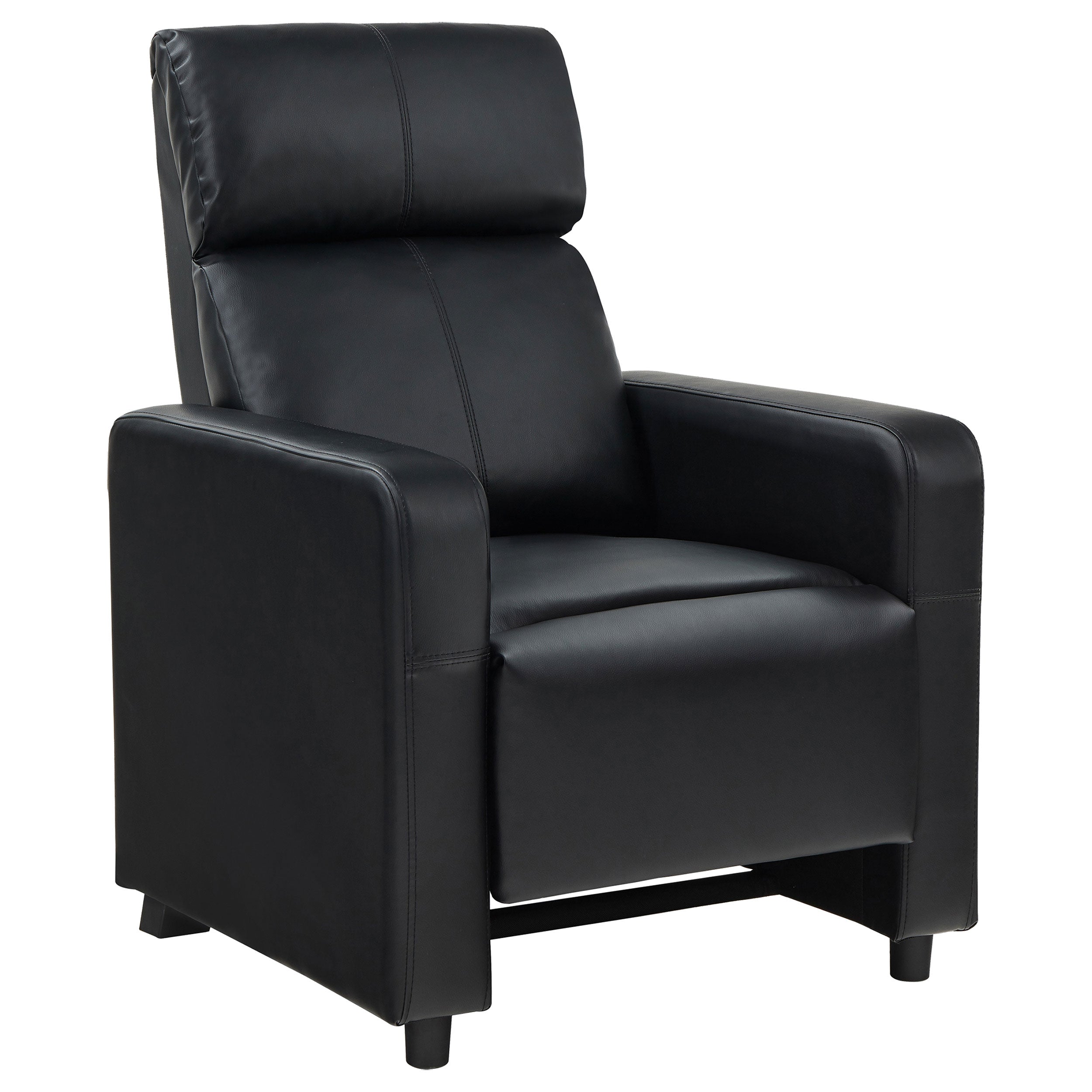 Best Furniture Outlet - Coaster - Toohey Upholstered Home Theater Push Back Recliner Black - 600181