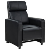Best Furniture Outlet - Coaster - Toohey Upholstered Home Theater Push Back Recliner Black - 600181