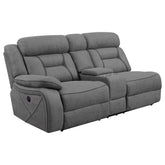 Best Furniture Outlet - Coaster - Higgins Upholstered LAF Power Loveseat Grey - 600370B1