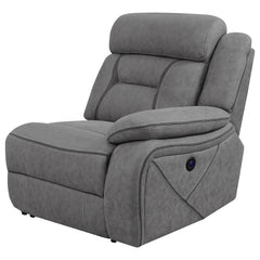 Best Furniture Outlet - Coaster - Higgins Upholstered RAF Power Recliner Grey - 600370B3
