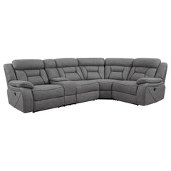 Best Furniture Outlet - Coaster - Higgins Upholstered Power Reclining Sectional Sofa Grey - 600370