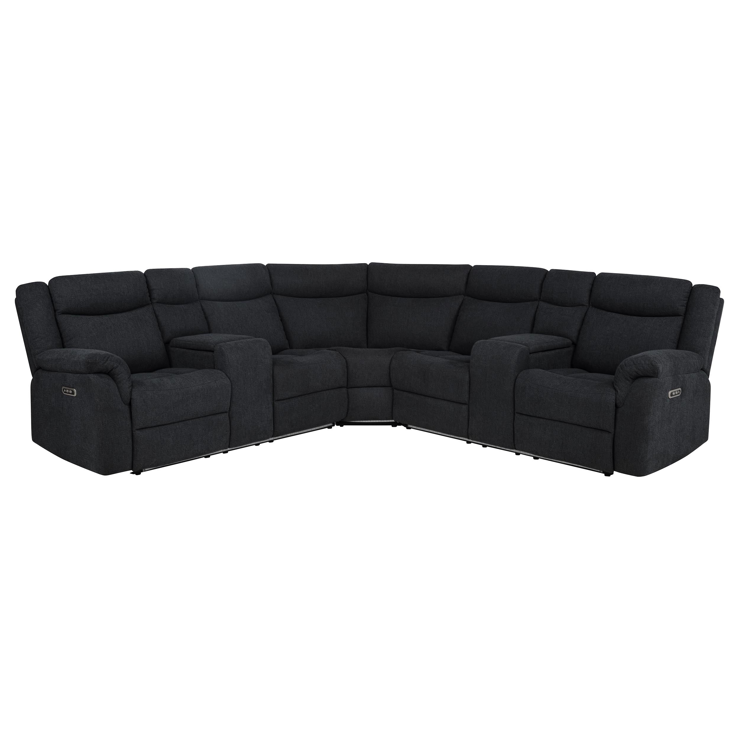 Best Furniture Outlet - Coaster - Hagen Upholstered Power Reclining Sectional Sofa Steel Grey - 600500P