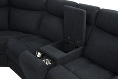 Hagen Upholstered Power Reclining Sectional Sofa Steel Grey