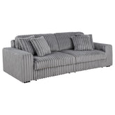 Best Furniture Outlet - Coaster - Jacana Corduroy Upholstered Dual Power Chaise Sofa Grey - 600536P