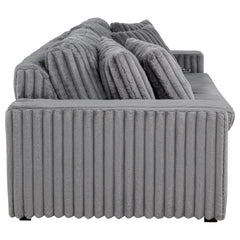 Jacana Corduroy Upholstered Dual Power Chaise Sofa Grey