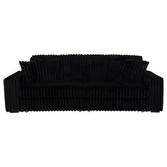 Jacana Corduroy Upholstered Dual Power Chaise Sofa Black