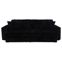 Jacana Corduroy Upholstered Dual Power Chaise Sofa Black