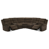 Best Furniture Outlet - Coaster - Atkinson Upholstered Reclining Sectional Sofa Chocolate - 601510