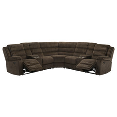 Best Furniture Outlet - Coaster - Atkinson Upholstered Reclining Sectional Sofa Chocolate - 601510