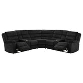 Best Furniture Outlet - Coaster - Atkinson Upholstered Reclining Sectional Sofa Black - 601520