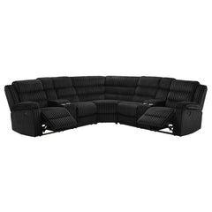Best Furniture Outlet - Coaster - Atkinson Upholstered Reclining Sectional Sofa Black - 601520
