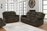 Best Furniture Outlet - Coaster - Rodman 2-piece Upholstered Reclining Sofa Set Olive Brown - 601881-S2