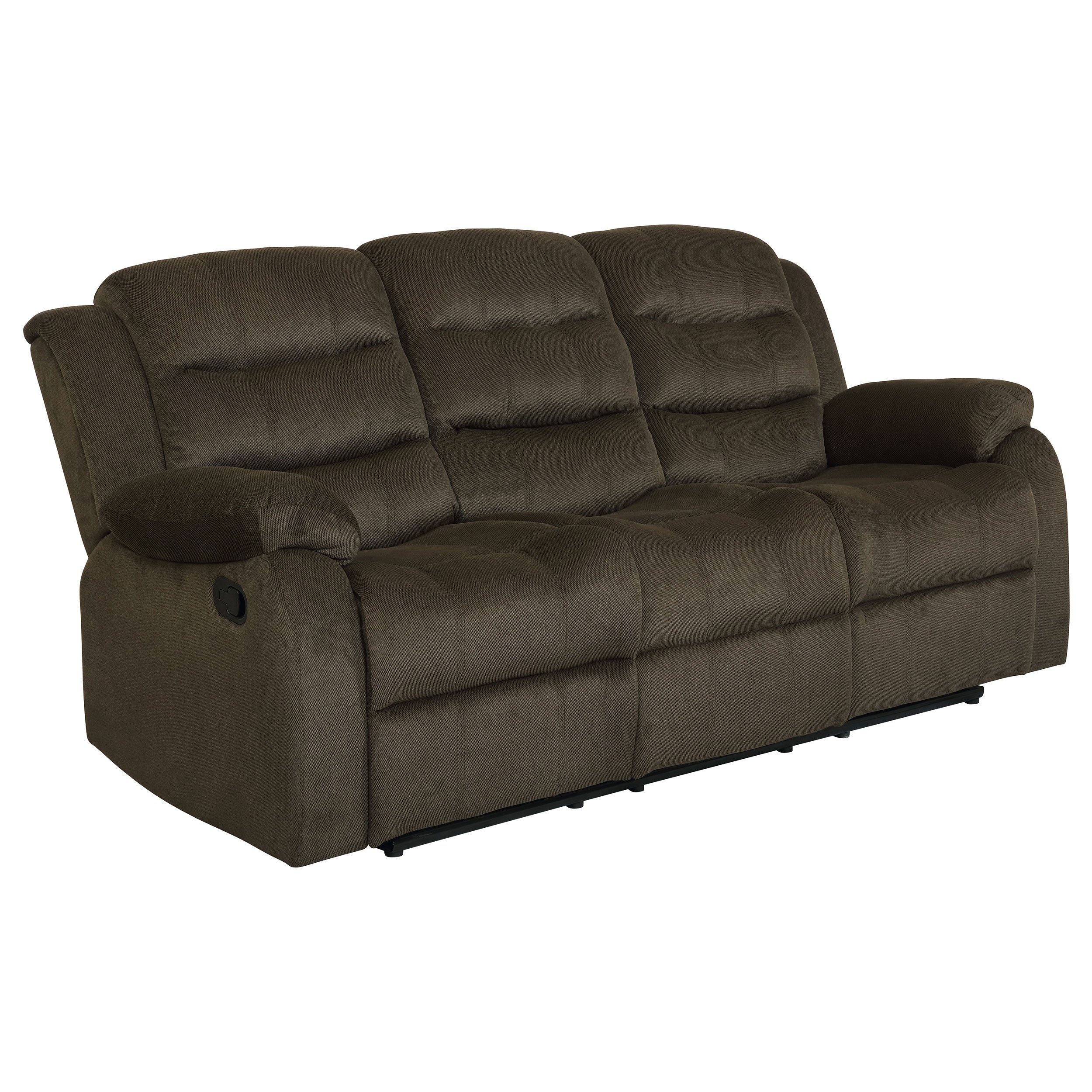 Best Furniture Outlet - Coaster - Rodman Upholstered Padded Arm Reclining Sofa Olive Brown - 601881