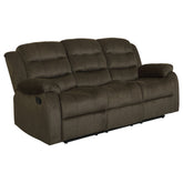 Best Furniture Outlet - Coaster - Rodman Upholstered Padded Arm Reclining Sofa Olive Brown - 601881