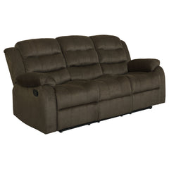 Best Furniture Outlet - Coaster - Rodman Upholstered Padded Arm Reclining Sofa Olive Brown - 601881