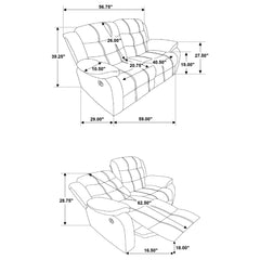 Rodman Upholstered Padded Arm Reclining Loveseat Olive Brown