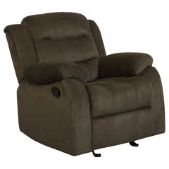Best Furniture Outlet - Coaster - Rodman Upholstered Padded Arm Glider Recliner Olive Brown - 601883