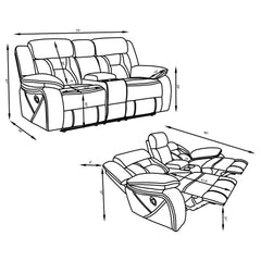 Higgins 3-piece Upholstered Motion Reclining Sofa Set Grey