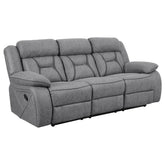 Best Furniture Outlet - Coaster - Higgins Upholstered Motion Reclining Sofa Grey - 602261