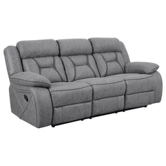 Best Furniture Outlet - Coaster - Higgins Upholstered Motion Reclining Sofa Grey - 602261