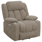 Best Furniture Outlet - Coaster - Houston Upholstered Power Lift Recliner Chair Camel - 602274P