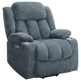 Best Furniture Outlet - Coaster - Houston Upholstered Power Lift Recliner Slate Blue - 602294P