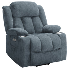 Best Furniture Outlet - Coaster - Houston Upholstered Power Lift Recliner Slate Blue - 602294P