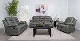 Best Furniture Outlet - Coaster - Nova 3-piece Upholstered Padded Arm Sofa Set Dark Grey - 602531-S3