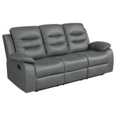 Best Furniture Outlet - Coaster - Nova Upholstered Padded Arm Reclining Sofa Dark Grey - 602531