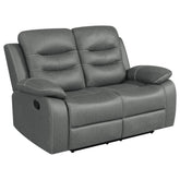 Best Furniture Outlet - Coaster - Nova Upholstered Padded Arm Reclining Loveseat Dark Grey - 602532