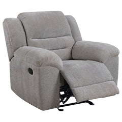 Best Furniture Outlet - Coaster - Gilson Chenille Upholstered Glider Recliner Chair Grey - 602553