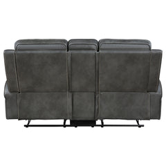 Raelynn Upholstered Track Arm Motion Loveseat Grey