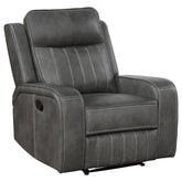 Best Furniture Outlet - Coaster - Raelynn Upholstered Track Arm Recliner Grey - 603193