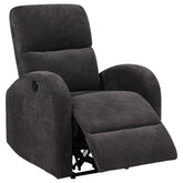 Best Furniture Outlet - Coaster - Grant Fabric Upholstered Power Recliner Chair Charcoal Grey - 603293P