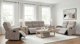 Best Furniture Outlet - Coaster - Hamilton 3-piece Chenille Manual Reclining Sofa Set Sand - 603371-S3