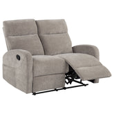 Best Furniture Outlet - Coaster - Hamilton Chenille Manual Reclining Loveseat Sand - 603372