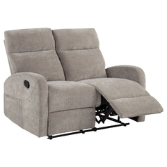 Best Furniture Outlet - Coaster - Hamilton Chenille Manual Reclining Loveseat Sand - 603372