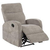Best Furniture Outlet - Coaster - Hamilton Chenille Manual Recliner Sand - 603373