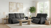 Best Furniture Outlet - Coaster - Hamilton 2-piece Chenille Manual Reclining Sofa Set Charcoal Grey - 603374-S2